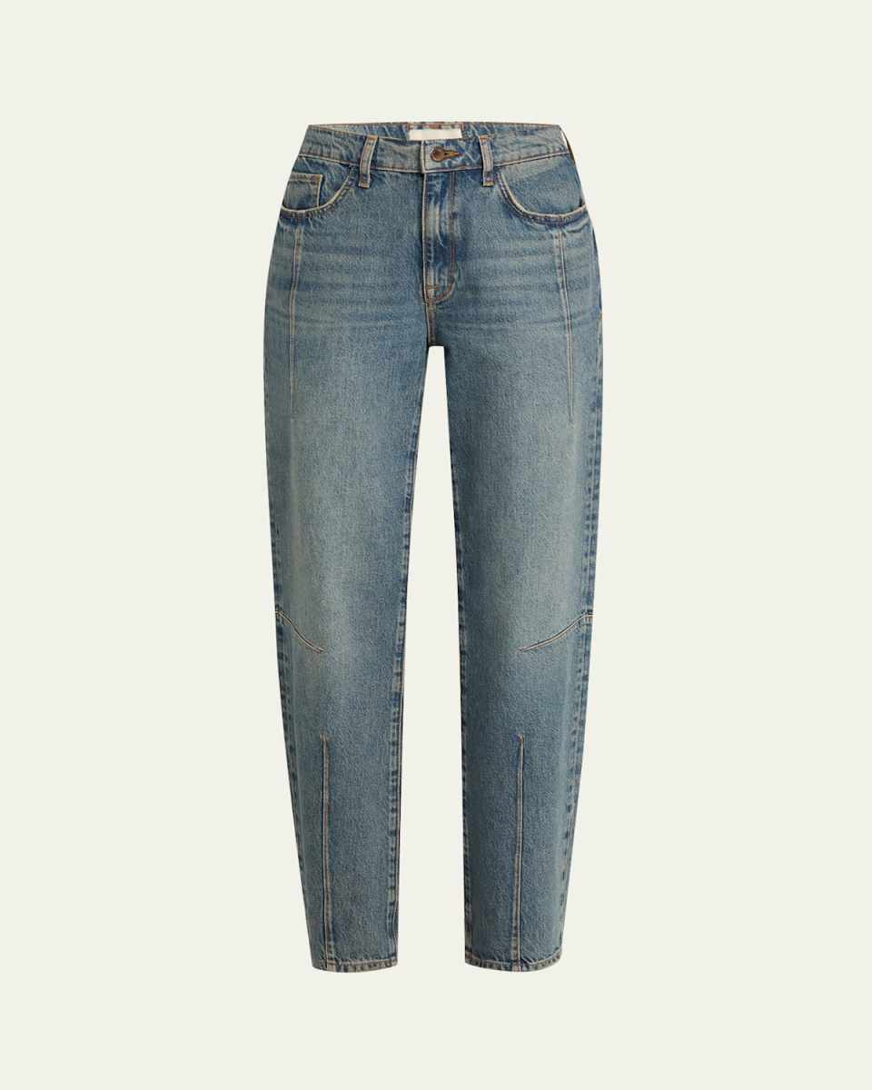 Goldie Mid-Rise Darted Straight-Leg Jeans
